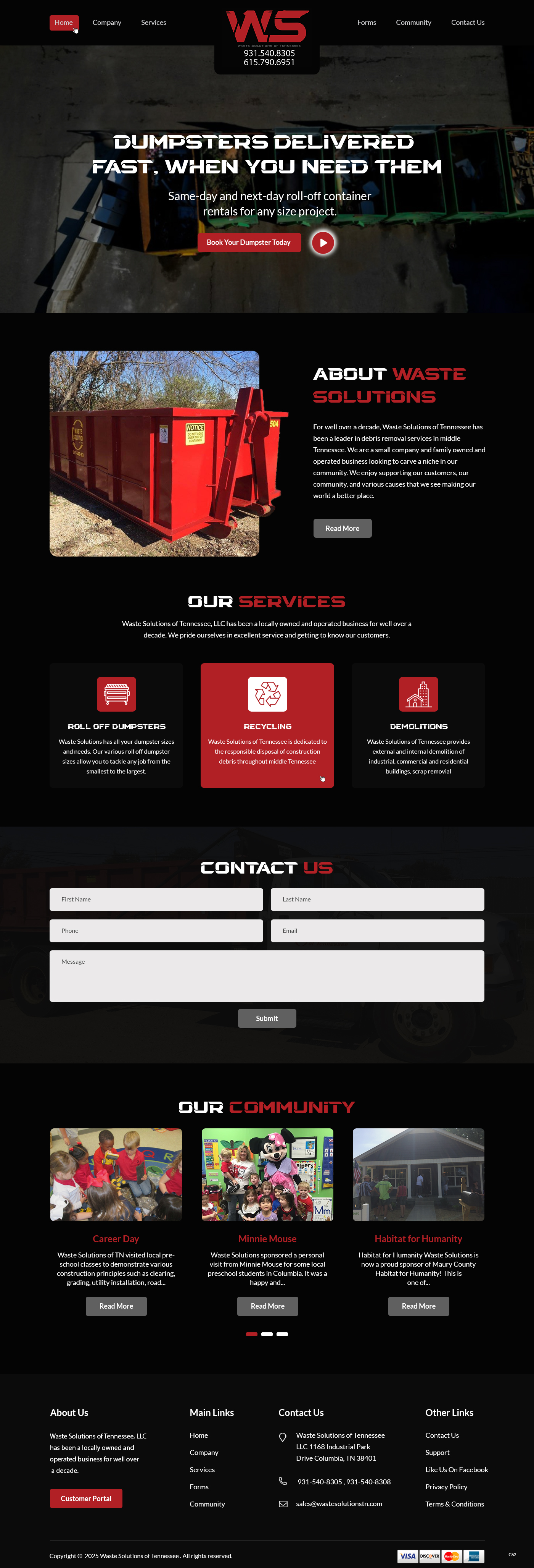 Web Design par pb pour Waste Solutions of Tennessee | Design #35086380
