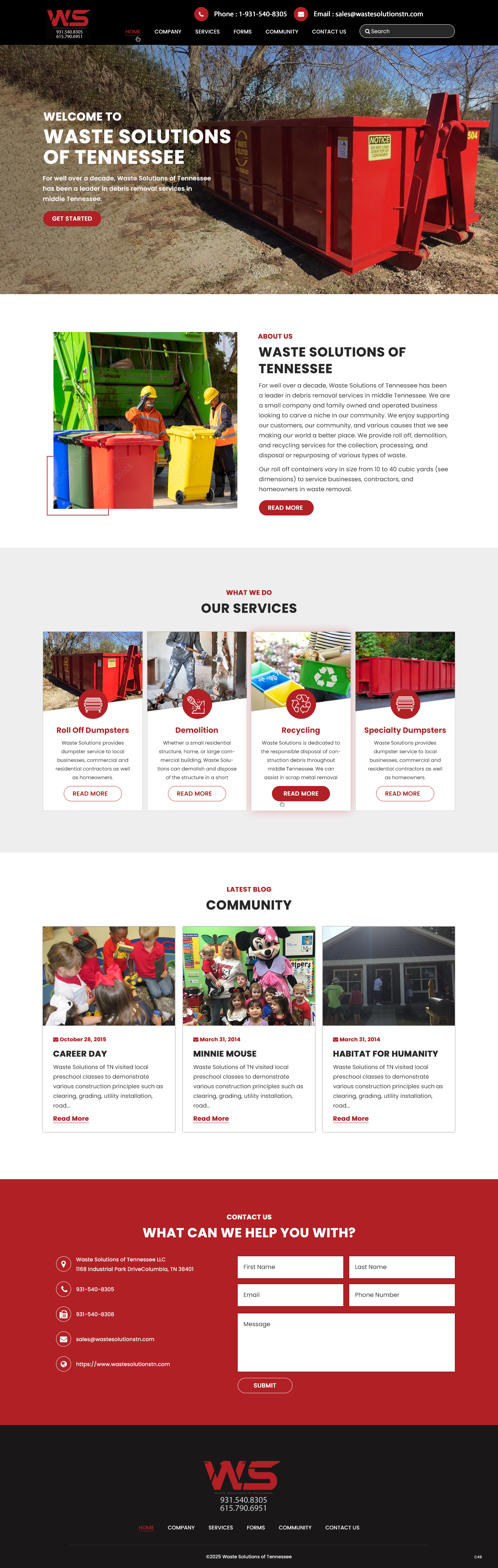 Web Design par pb pour Waste Solutions of Tennessee | Design #35086381