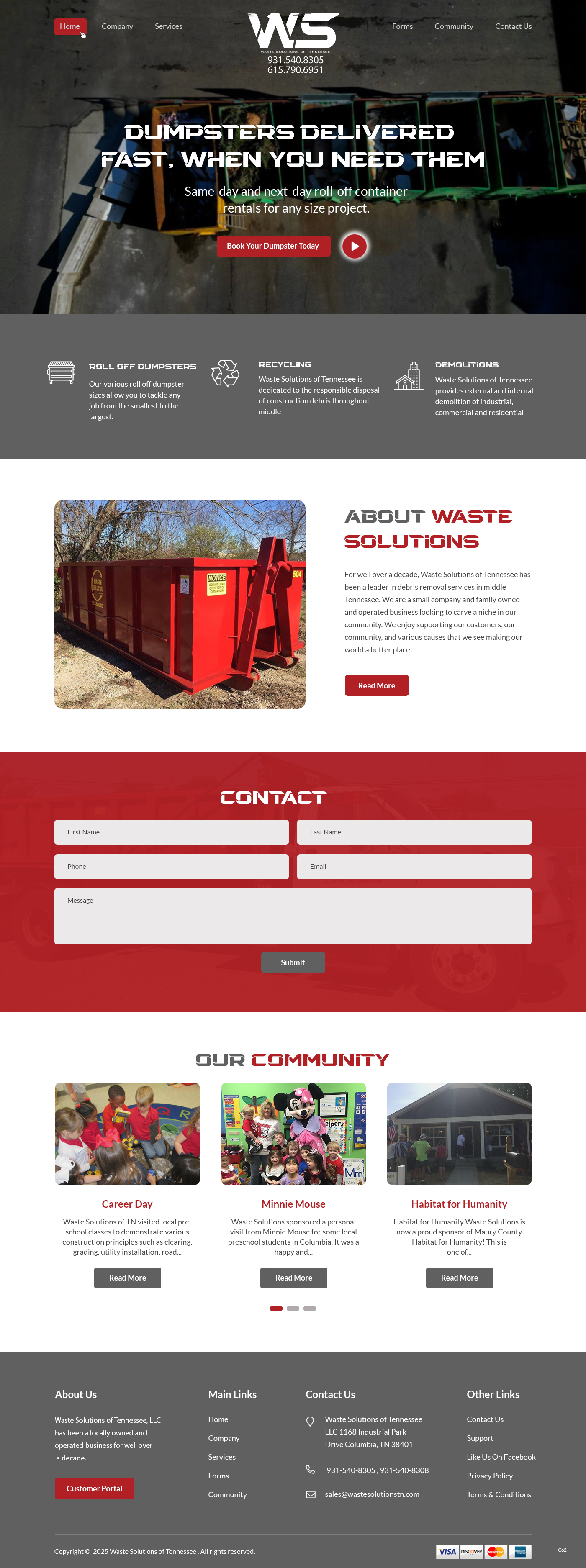 Web Design par pb pour Waste Solutions of Tennessee | Design #35086383