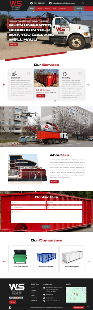 Web Design par pb pour Waste Solutions of Tennessee | Design : #35086385