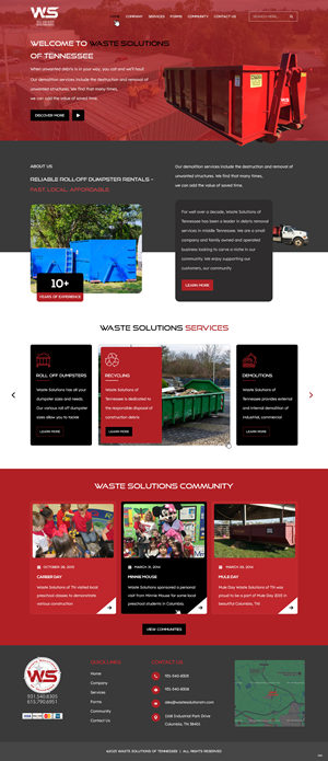 Web Design par pb pour Waste Solutions of Tennessee | Design : #35086388