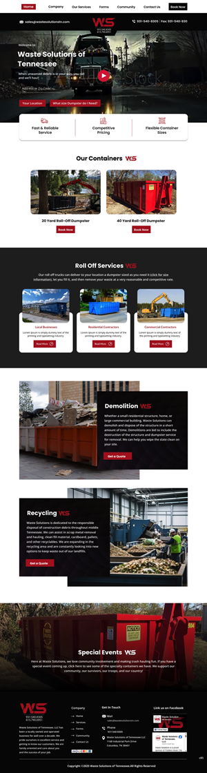 Web Design par pb pour Waste Solutions of Tennessee | Design : #35086393