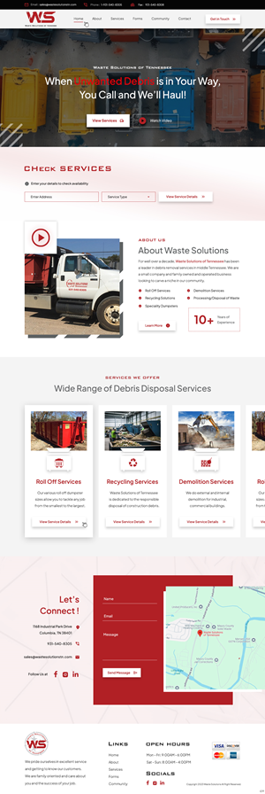 Web Design par pb pour Waste Solutions of Tennessee | Design : #35086394