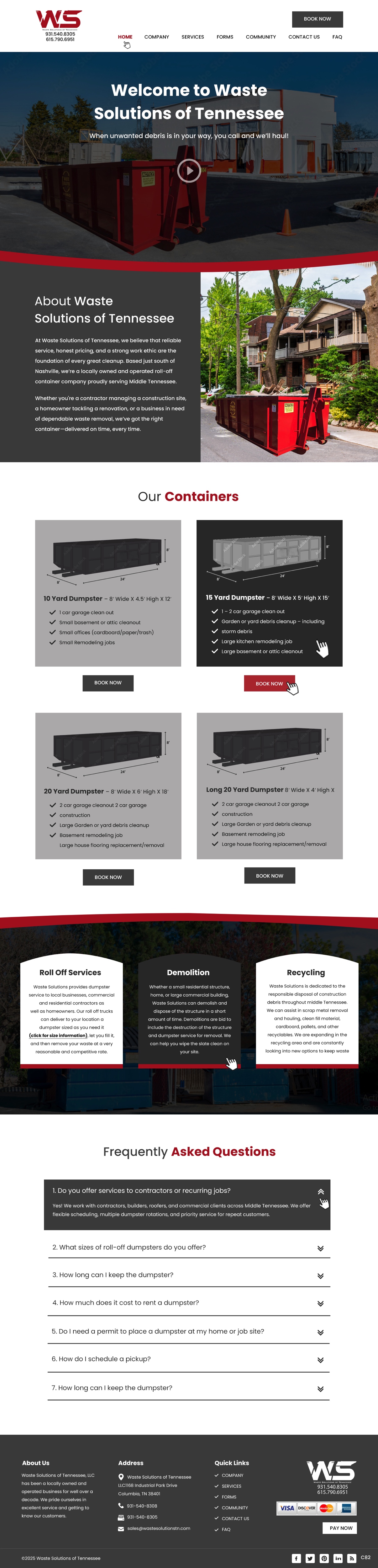Web Design par pb pour Waste Solutions of Tennessee | Design #35086395