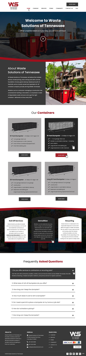 Web Design par pb pour Waste Solutions of Tennessee | Design : #35086395