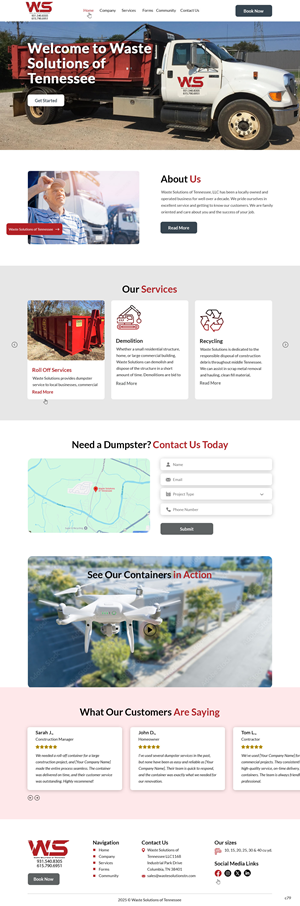 Web Design par pb pour Waste Solutions of Tennessee | Design : #35086396