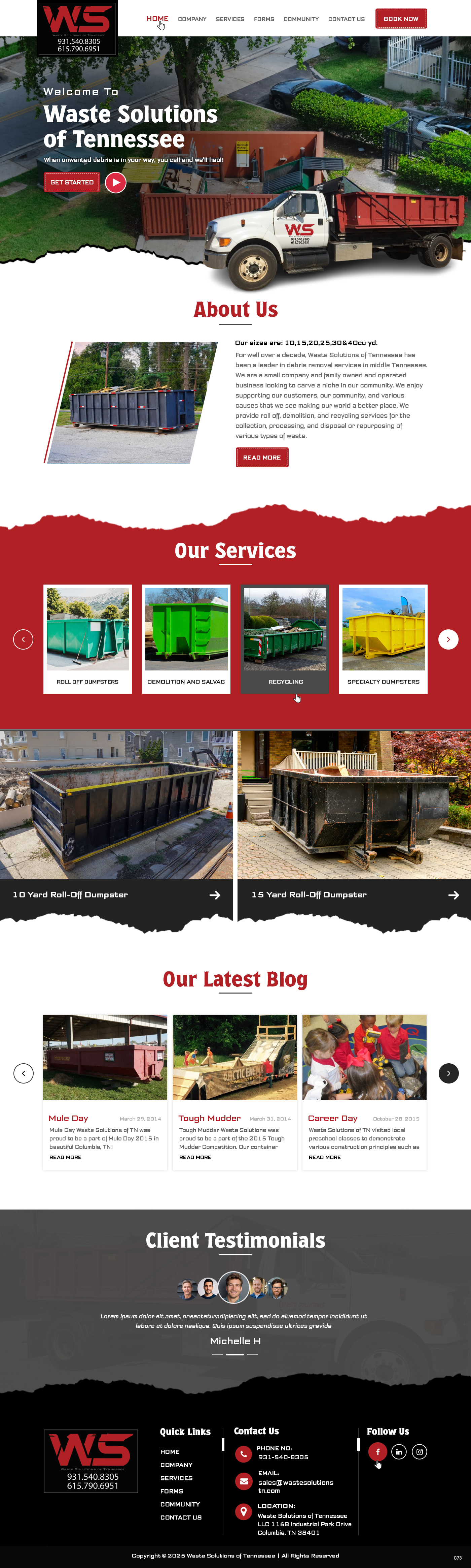 Diseño Web por pb para Waste Solutions of Tennessee | Diseño #35086397