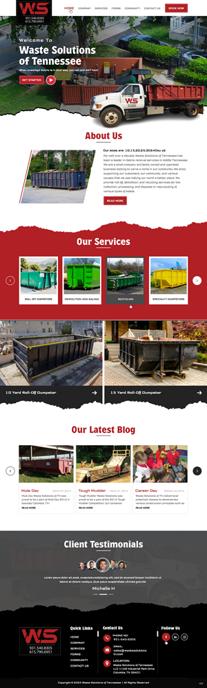 Web Design par pb pour Waste Solutions of Tennessee | Design : #35086397