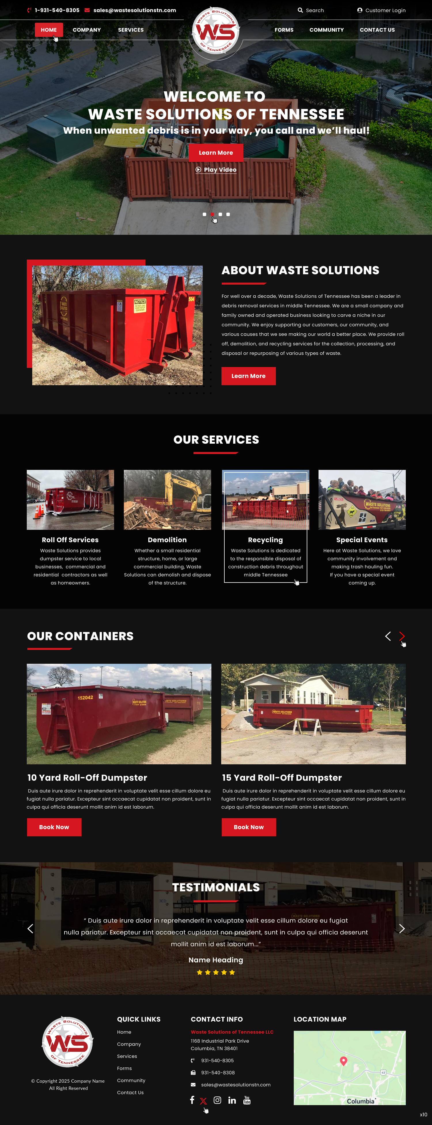 Web Design by pb for Waste Solutions of Tennessee | Design #35092997