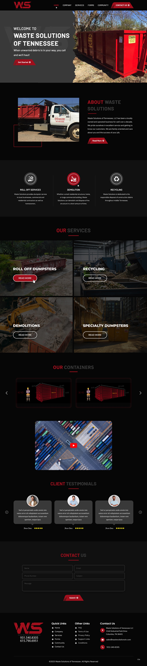 Web Design par pb pour Waste Solutions of Tennessee | Design : #35092998