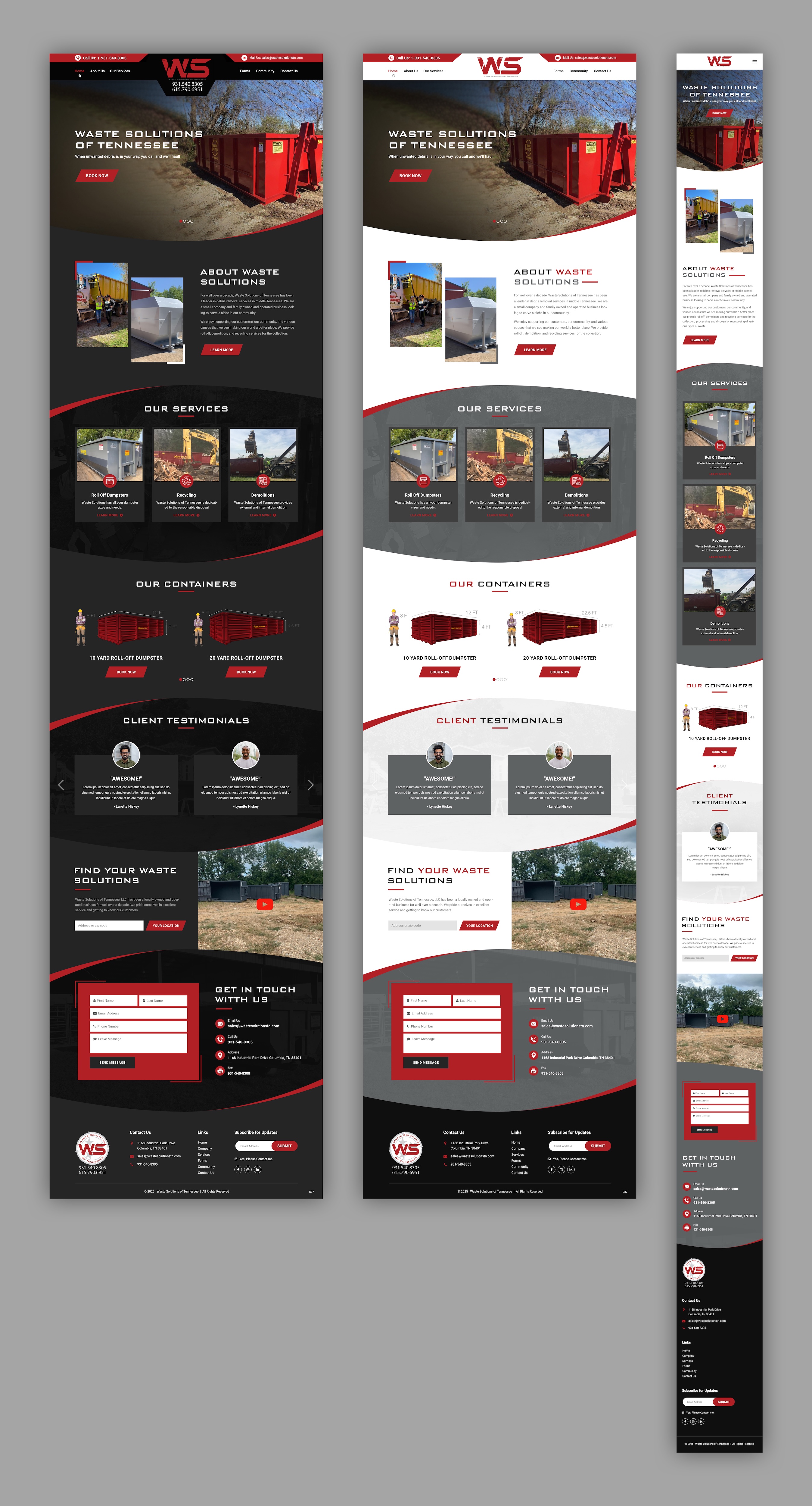 Web Design by pb for Waste Solutions of Tennessee | Design #35424044