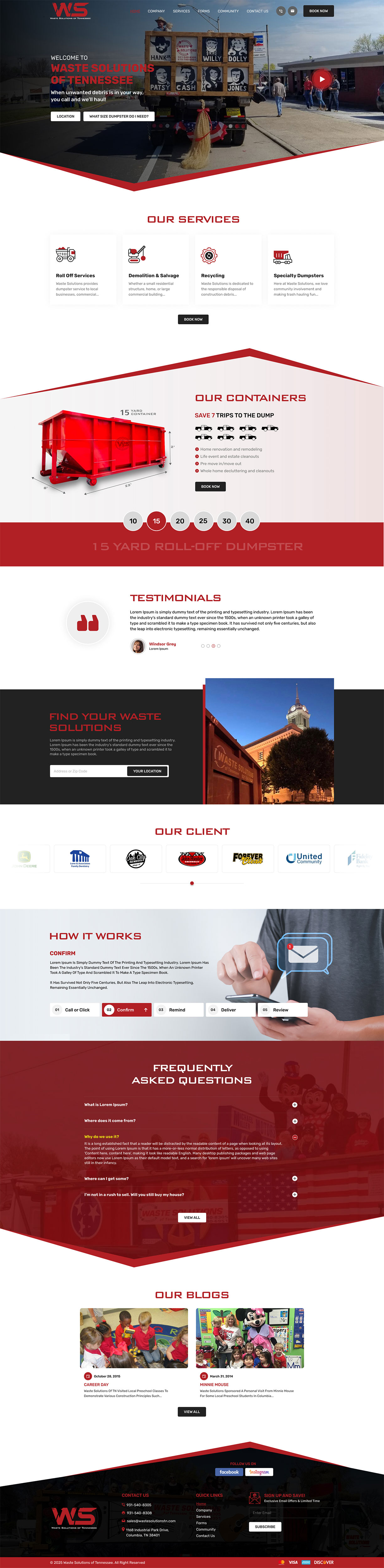 Web Design by Ved Web Services for Waste Solutions of Tennessee | Design #35092496