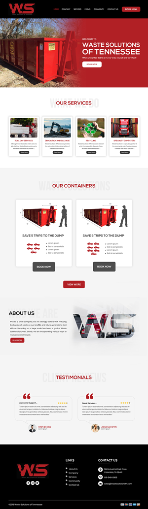 Web Design par Creations Box 2015 pour Waste Solutions of Tennessee | Design : #35084280