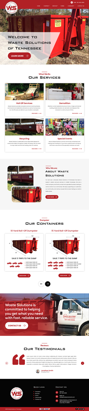 Web Design by Creations Box 2015 for Waste Solutions of Tennessee | Design: #35084282