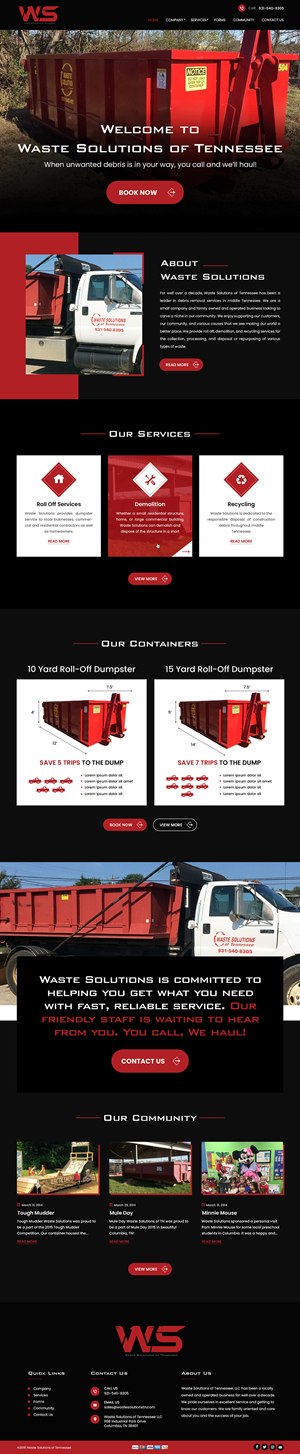 Web Design par Creations Box 2015 pour Waste Solutions of Tennessee | Design : #35084283