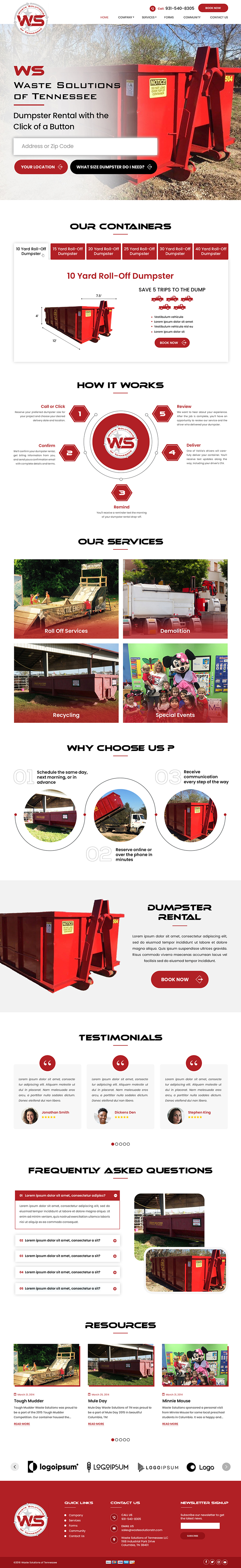 Web Design by Creations Box 2015 for Waste Solutions of Tennessee | Design: #35091191