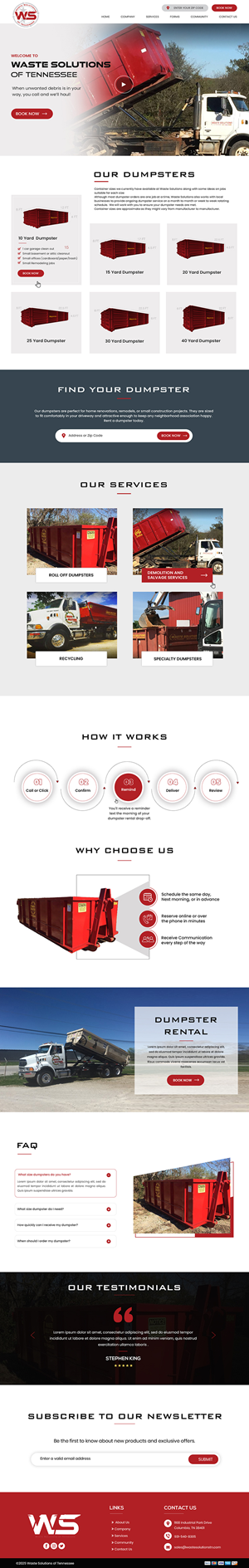 Web Design by Creations Box 2015 for Waste Solutions of Tennessee | Design: #35091312