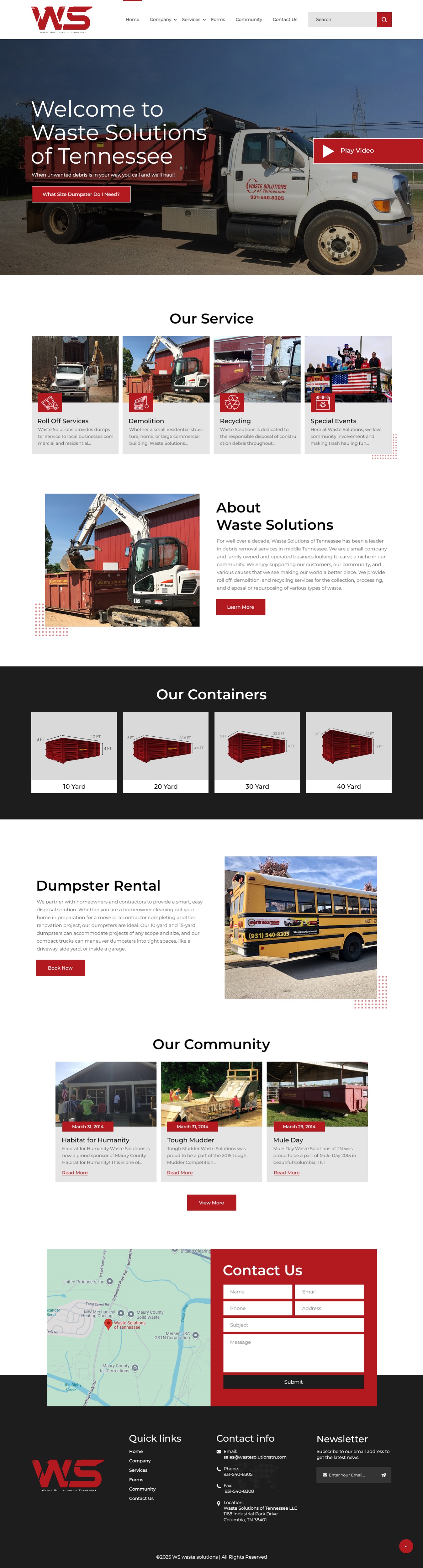 Web Design par NZ Creatives pour Waste Solutions of Tennessee | Design #35086687