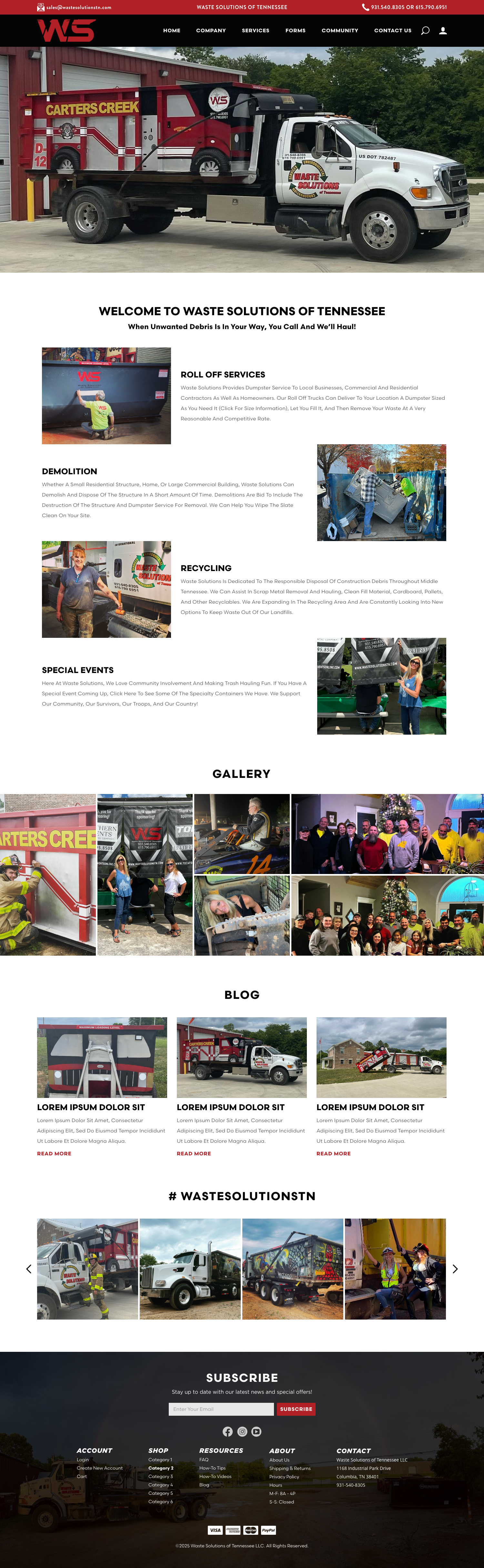 Web Design by WebDesk Solution for Waste Solutions of Tennessee | Design #35120224