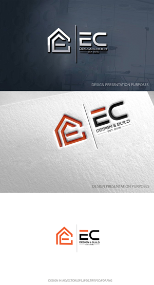 Logo Design by zebronicgraphic for EC Design & Build  | Design: #35092371