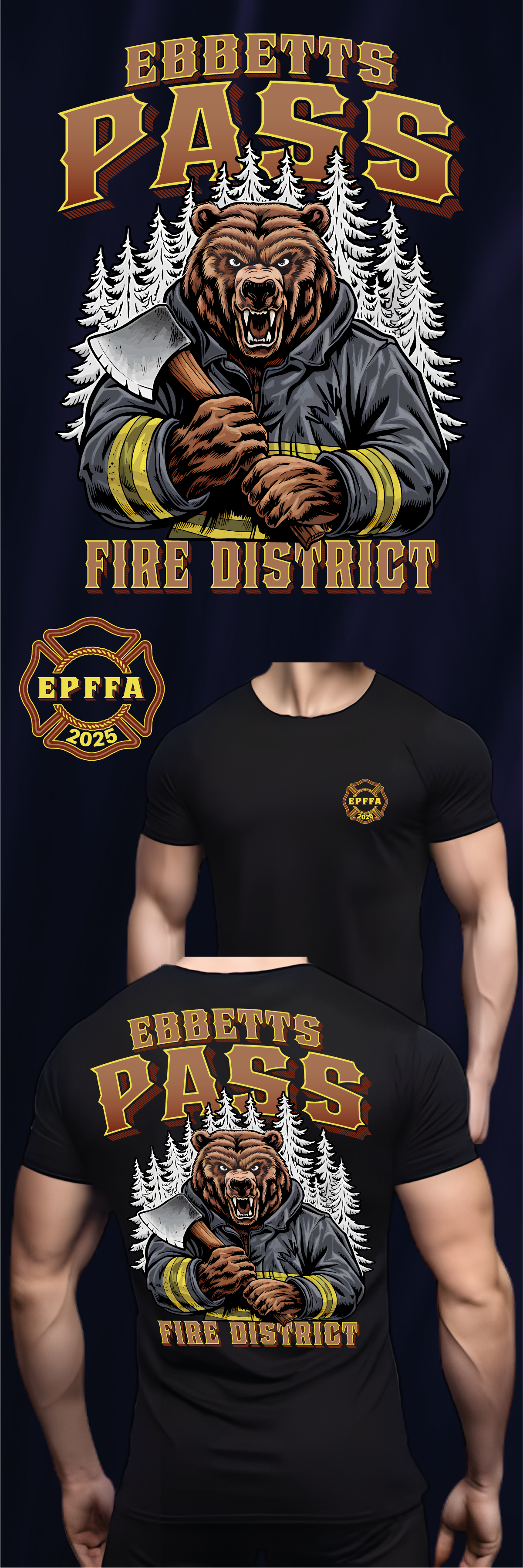 T-Shirt-Design von mounir.co für Ebbetts Pass Firefighters Association | Design #35263871