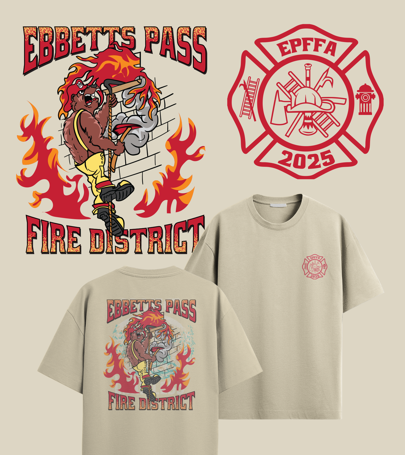 T-shirt Design by Baraka Joe for Ebbetts Pass Firefighters Association | Design #35105888
