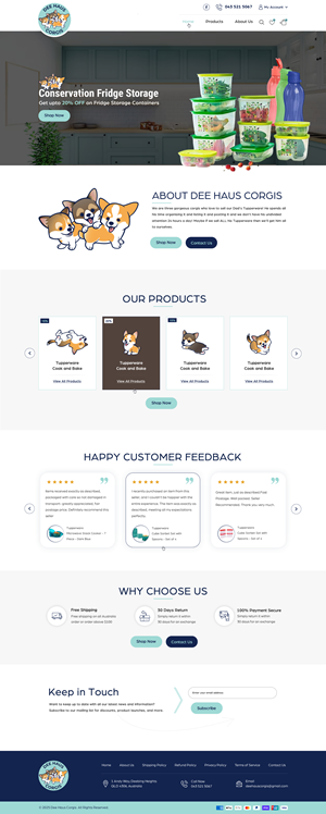 Web Design by HarmiDesigning for Dee Haus Corgis | Design: #35114709