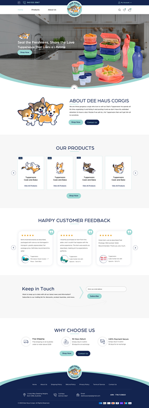 Web Design by HarmiDesigning for Dee Haus Corgis | Design: #35114710