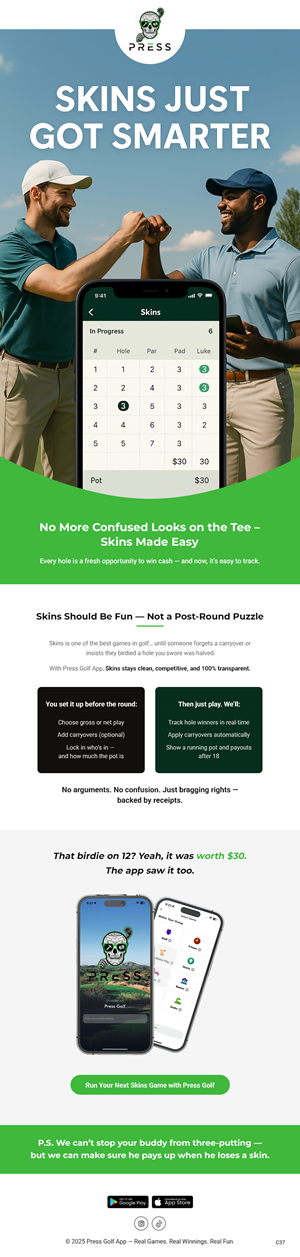 Email Marketing Design by pb for Gambling Golfer | Design: #35124621