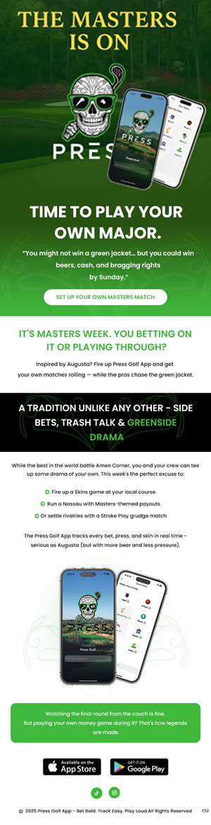 Email Marketing Design by pb for Gambling Golfer | Design: #35138725