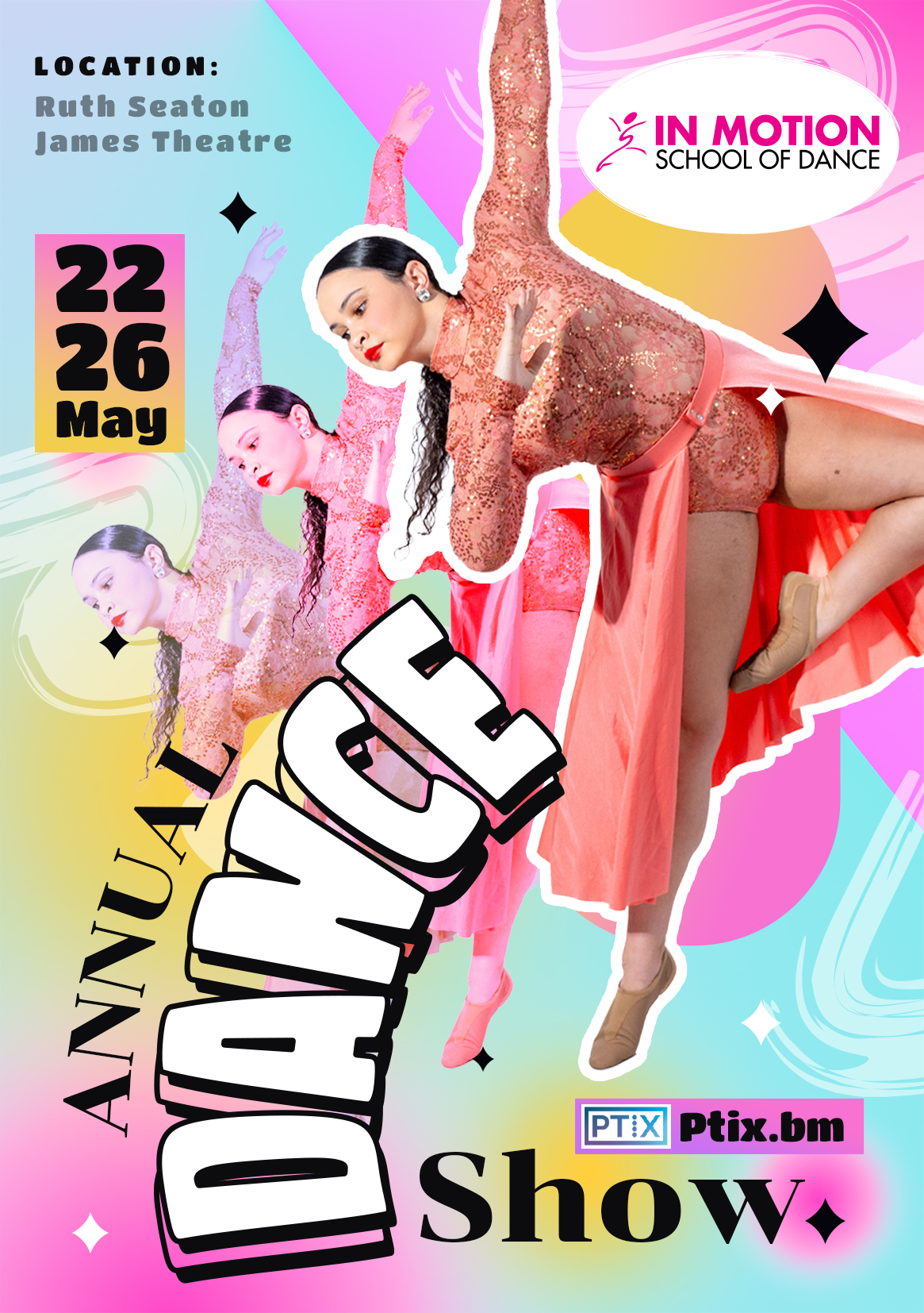 Poster Design by Mood Designz for In  Motion School of Dance | Design #35137164