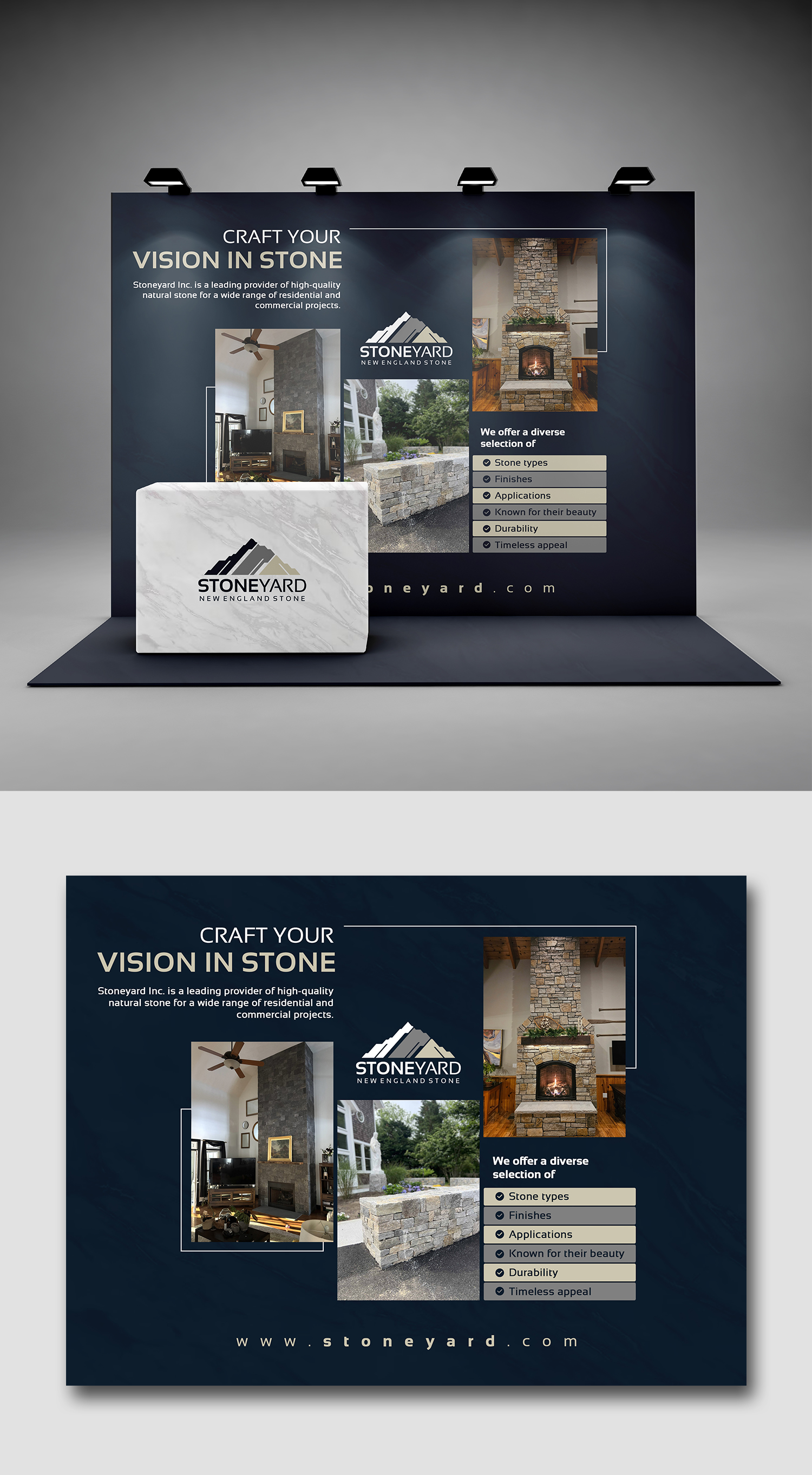Trade Show Booth Design by debdesign for Stoneyard, Inc | Design #35180629
