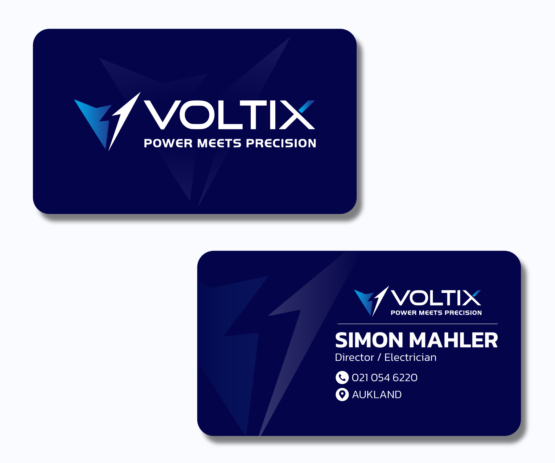 Visitenkarten-Design von Dericreative für Voltix Ltd | Design #35139102