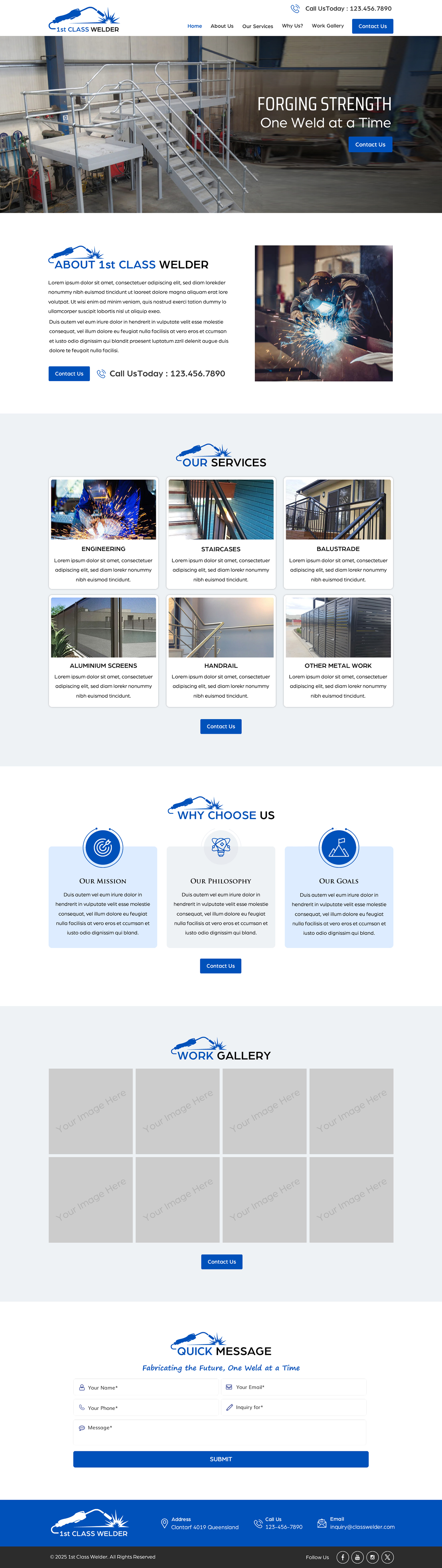 Web Design by harmi_199 for 1st Class Welder | Design #35147230