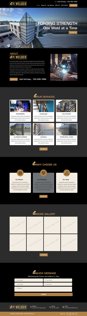 Web Design by harmi_199 for 1st Class Welder | Design: #35158563