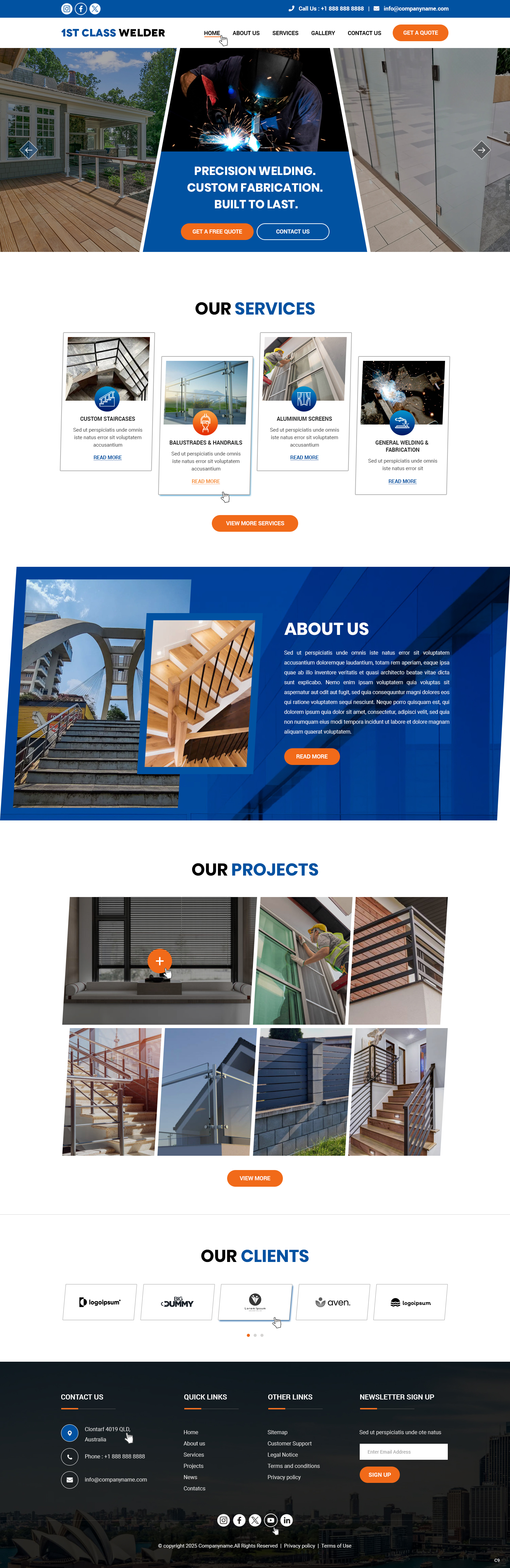 Web Design by pb for 1st Class Welder | Design #35150573