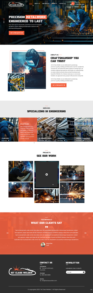 Web Design by pb for 1st Class Welder | Design: #35150575
