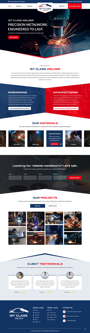 Web Design by pb for 1st Class Welder | Design: #35150583