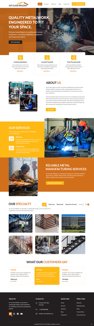 Web Design by pb for 1st Class Welder | Design: #35150585