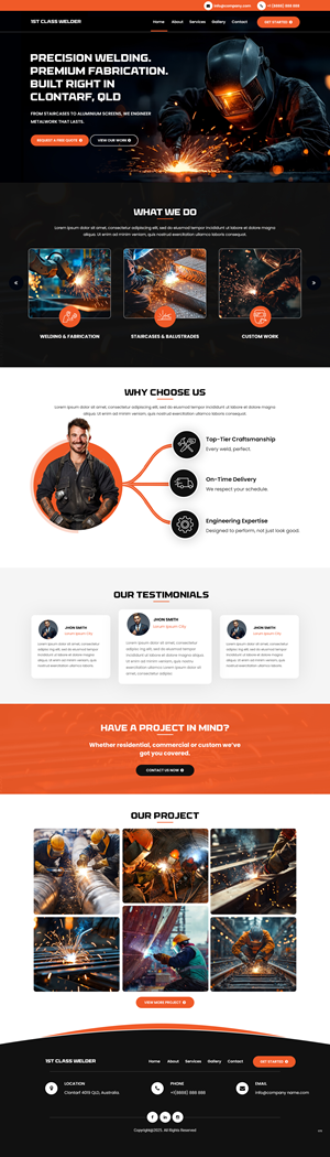 Web Design by pb for 1st Class Welder | Design: #35150589