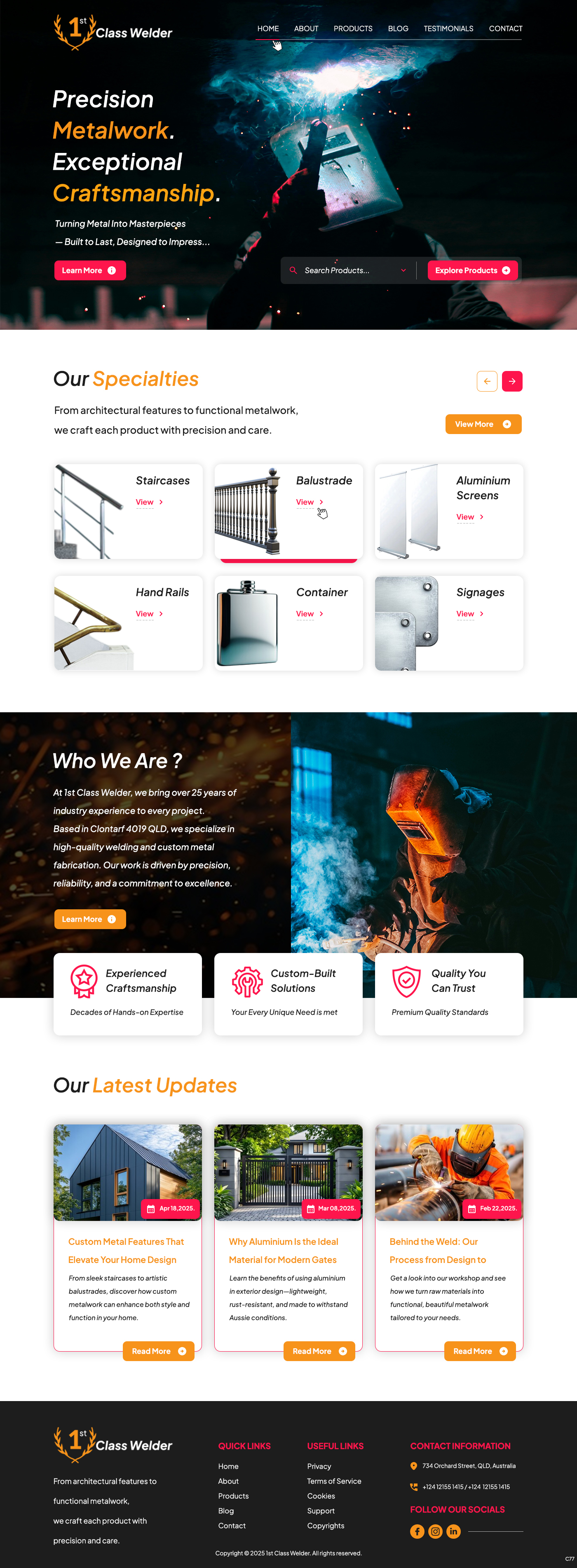 Web Design par pb pour 1st Class Welder | Design #35150590