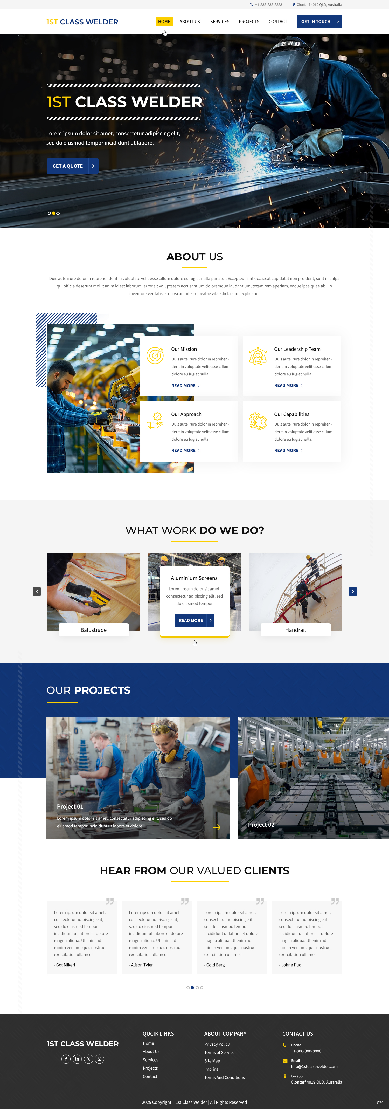 Web Design par pb pour 1st Class Welder | Design #35150591