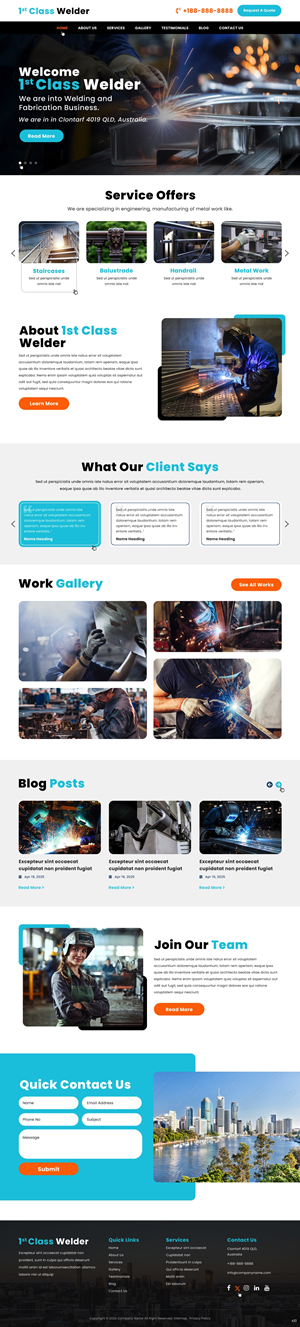Web Design by pb for 1st Class Welder | Design: #35150594