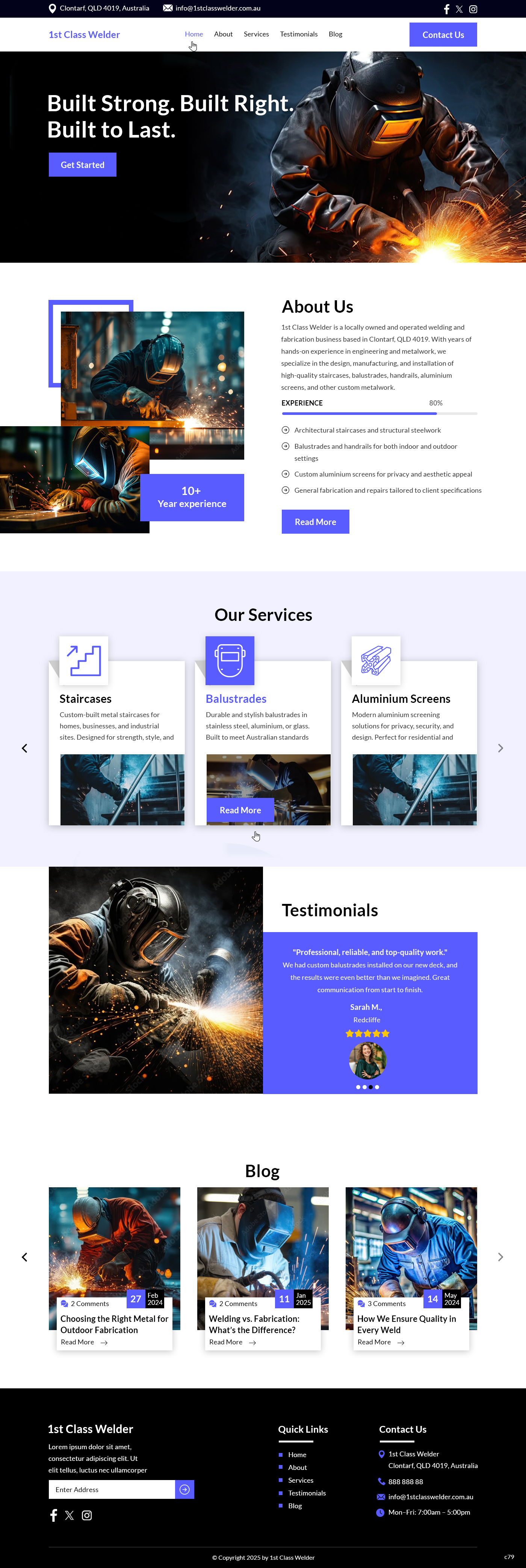 Web Design by pb for 1st Class Welder | Design #35150596