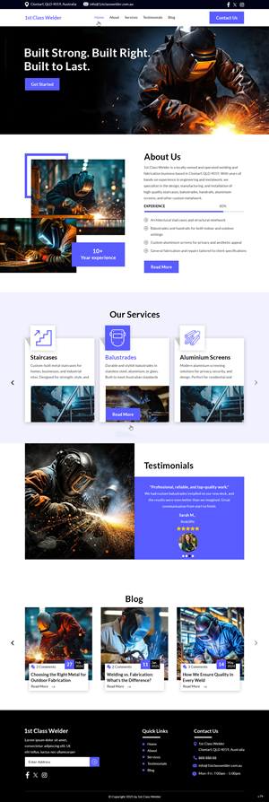 Web Design by pb for 1st Class Welder | Design: #35150596
