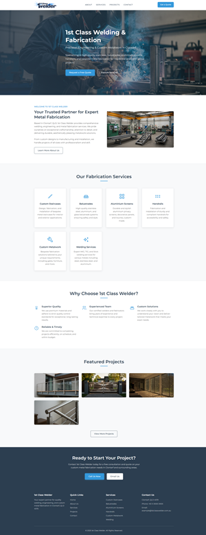Web Design by jenniferchristenson for 1st Class Welder | Design: #35151013