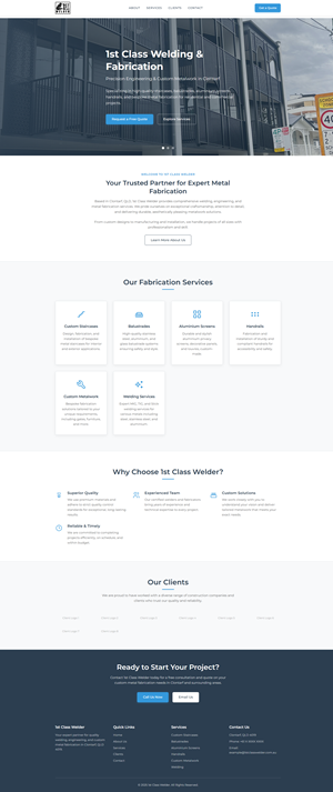 Web Design by jenniferchristenson for 1st Class Welder | Design: #35155427