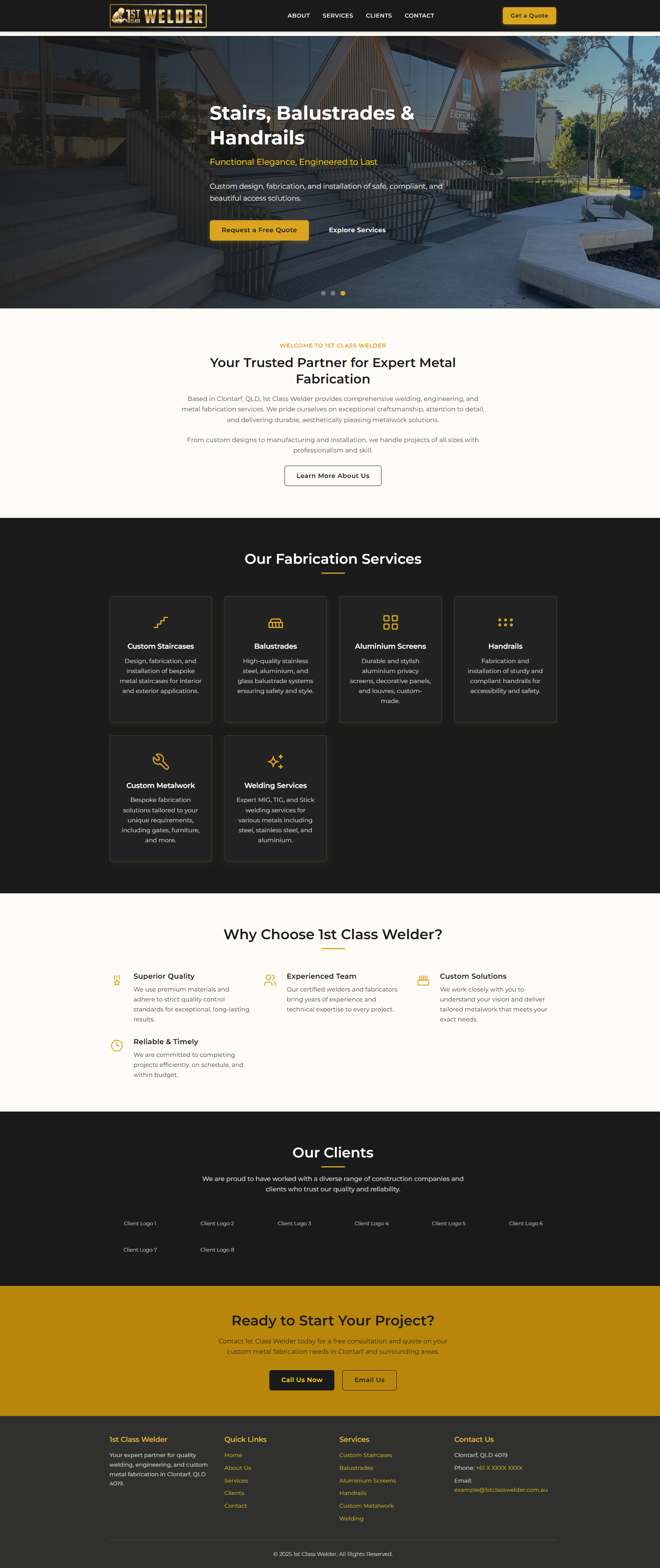 Web Design by jenniferchristenson for 1st Class Welder | Design: #35159458