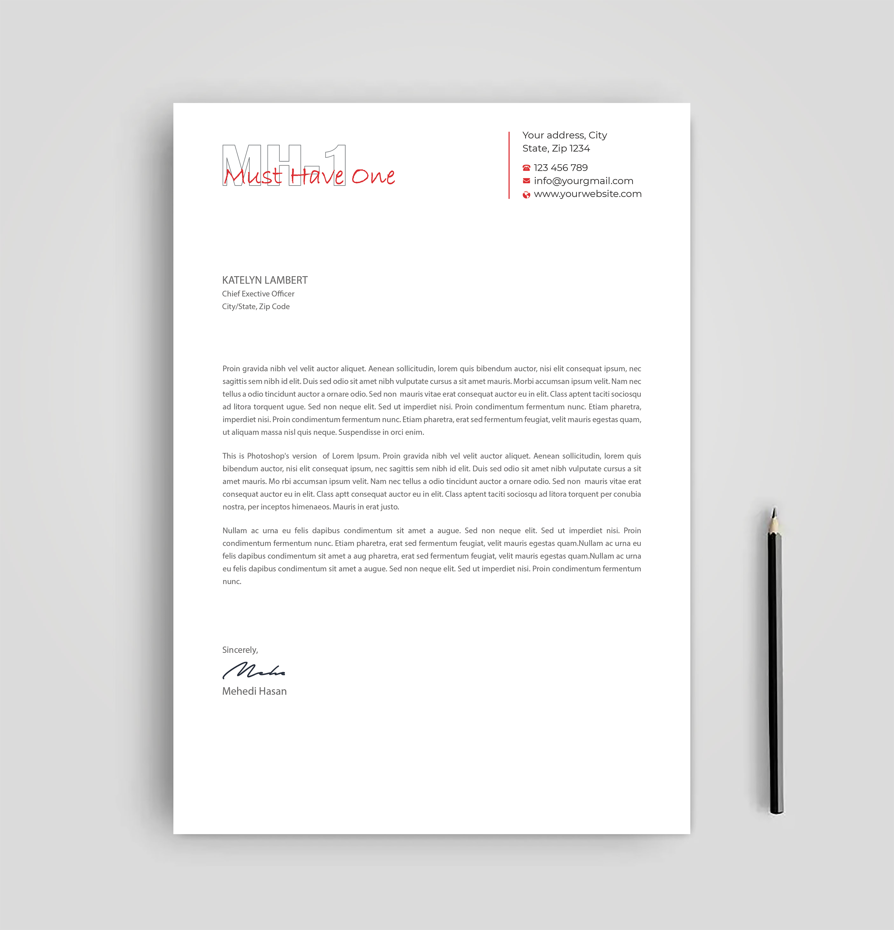 Stationery Design by Expert Bappy for Must Have One Ltd | Design #35167080