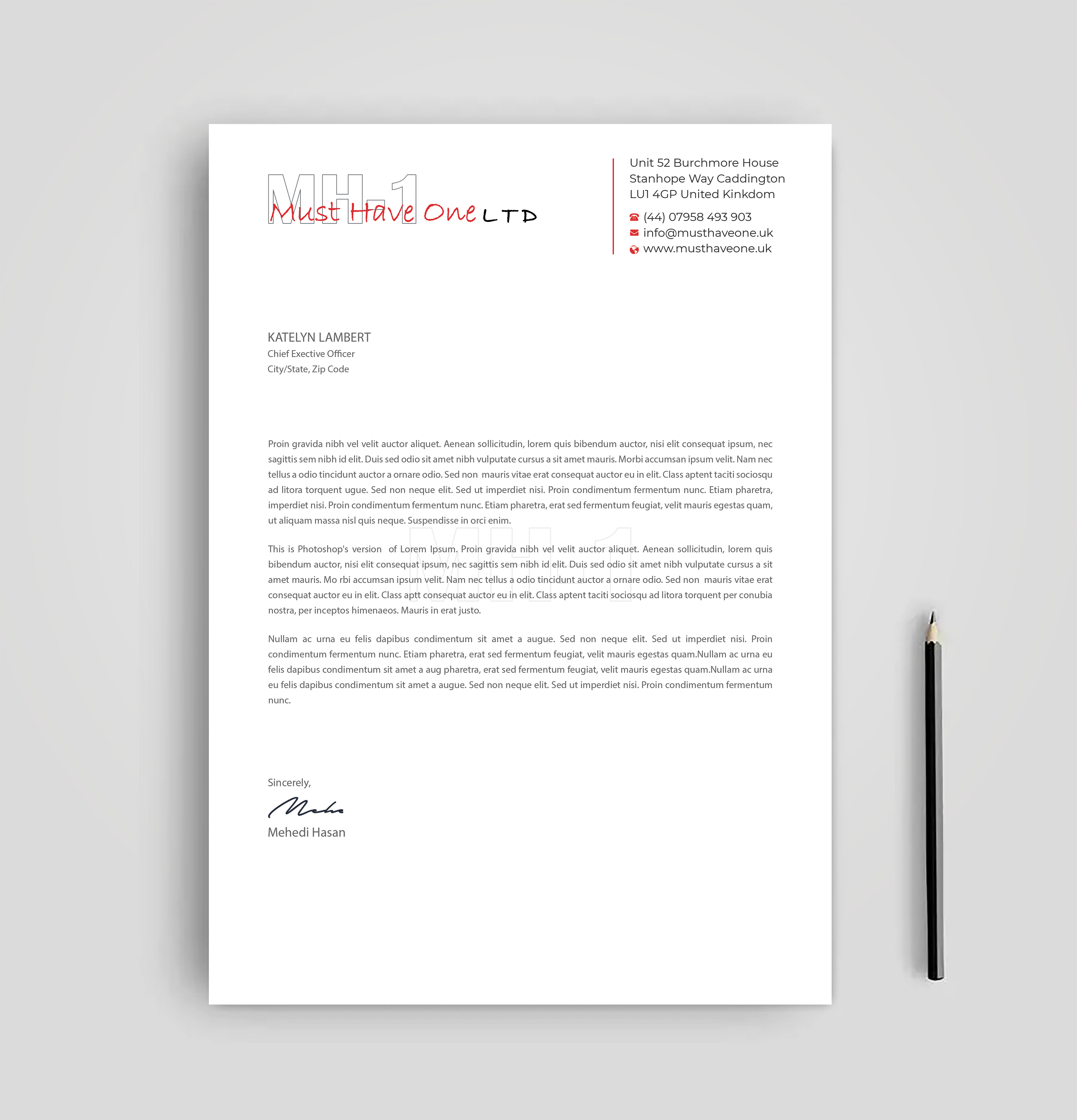 Stationery Design by Expert Bappy for Must Have One Ltd | Design #35186952